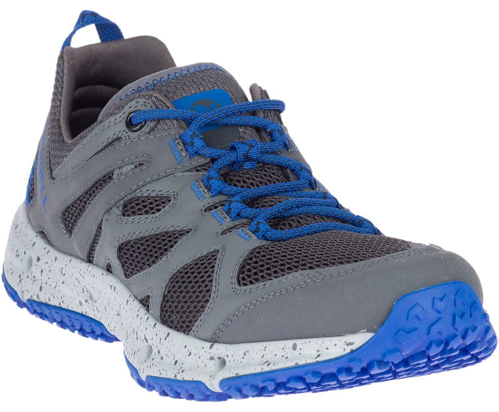 Merrell Hiking Shoes Grey/Blue - Hydro Moc Trekker - Mens 14OCRJKVP